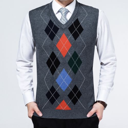 Débardeur homme Woolen gilet en laine pour hiver - Ref 1584559