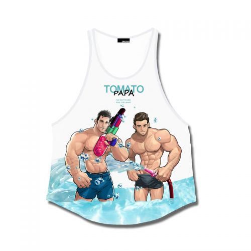 Débardeur homme maillot de corps TOMATOPAPA Polyéthylène téréphtalate PET polyuréthane élastique fibreux spandex pour été - Ref 1584752