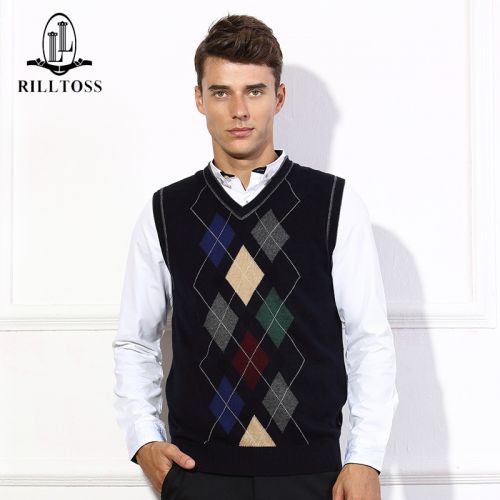 Débardeur homme Woolen gilet RILLTOSS en laine pour automne - Ref 1584820