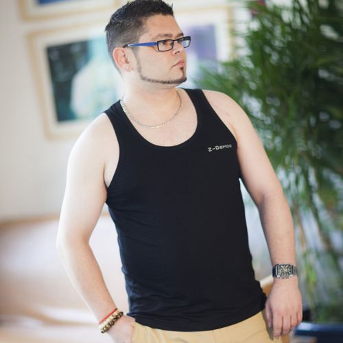 Débardeur homme maillot de corps fibres viscose rayonne coton polyuréthane élastique fibre spandex pour été - Ref 1584846