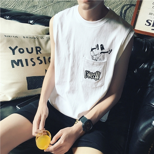 Débardeur homme Woolen gilet en coton pour été - Ref 1584871