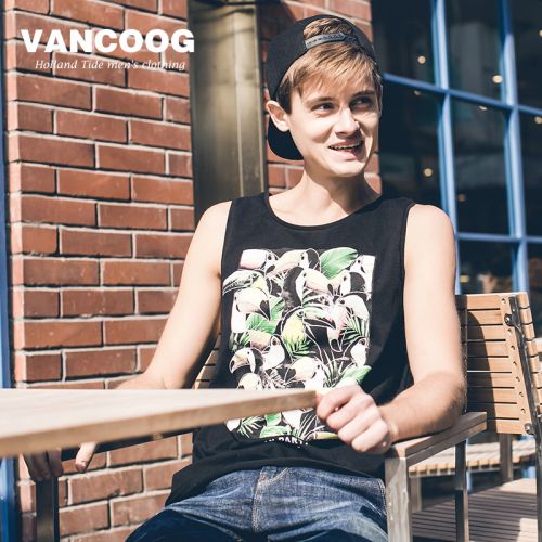 Débardeur homme maillot de corps VANCOOG en coton ammoniac pour été - Ref 1585110