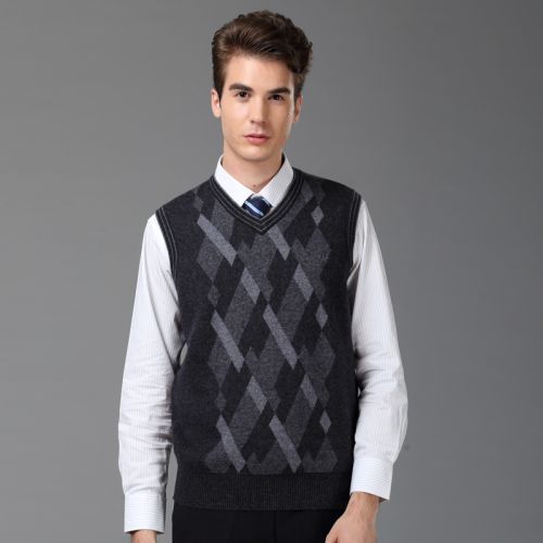 Débardeur homme Woolen gilet en laine pour automne - Ref 1585348