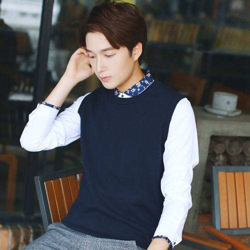 Débardeur homme Woolen gilet en coton pour automne - Ref 1585390