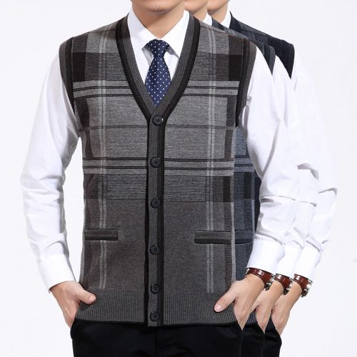 Débardeur homme Woolen gilet en laine pour automne - Ref 1585478
