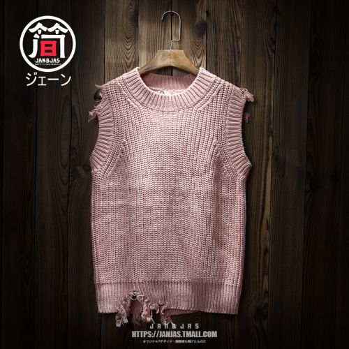 Débardeur homme Woolen gilet JANJAS La fibre de polyester fibres polyacrylonitrile acrylique , des viscose rayonne laine polyamide nylon pour automne - Ref 1585593