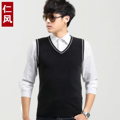 Débardeur homme Woolen gilet RENFENG en laine pour printemps - Ref 1585624