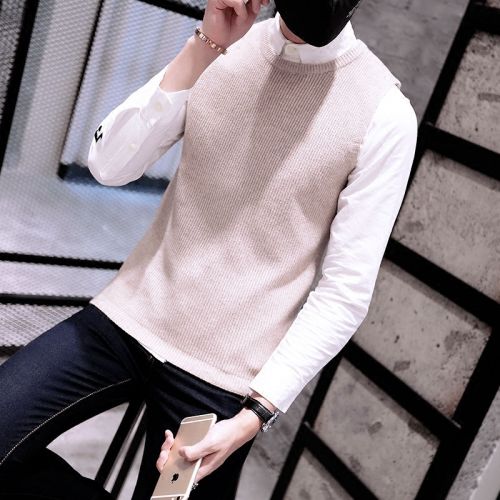 Débardeur homme Woolen gilet en coton pour automne - Ref 1585750