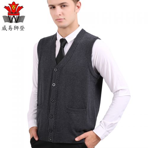 Débardeur homme Woolen gilet en laine pour automne - Ref 1585829