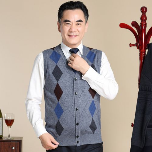 Débardeur homme Woolen gilet en laine pour Quatre saisons - Ref 1585847