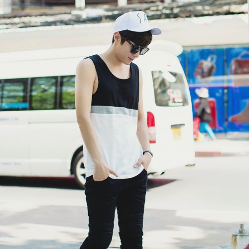 Débardeur homme maillot de corps USCLOTHING A6X9Y en coton pour été - Ref 1585899