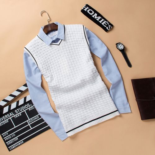 Débardeur homme Woolen gilet M2MONLINE en coton pour hiver - Ref 1585959
