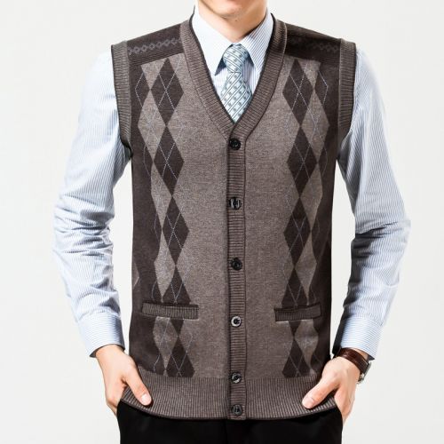 Débardeur homme Woolen gilet en laine pour Quatre saisons - Ref 1585995