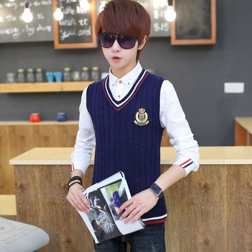 Débardeur homme Woolen gilet en coton pour automne - Ref 1585996