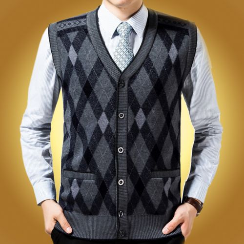 Débardeur homme Woolen gilet en laine pour Quatre saisons - Ref 1586030