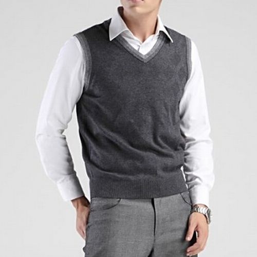 Débardeur homme Woolen gilet en acrylique pour automne - Ref 1586135