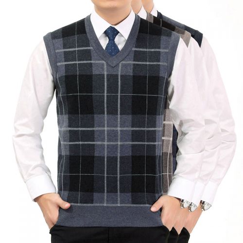 Débardeur homme Woolen gilet en laine pour automne - Ref 1586174