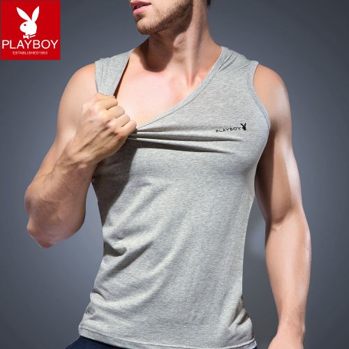 Débardeur homme maillot de corps PLAYBOY en coton ammoniac pour été - Ref 1586395