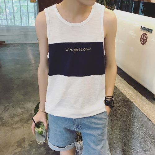 Débardeur homme maillot de corps ABIGAICI coton en fibres polyester pour été - Ref 1587934