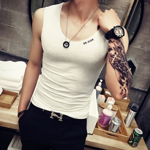 Débardeur homme maillot de corps coton, des fibres polyester à pour été - Ref 1587982