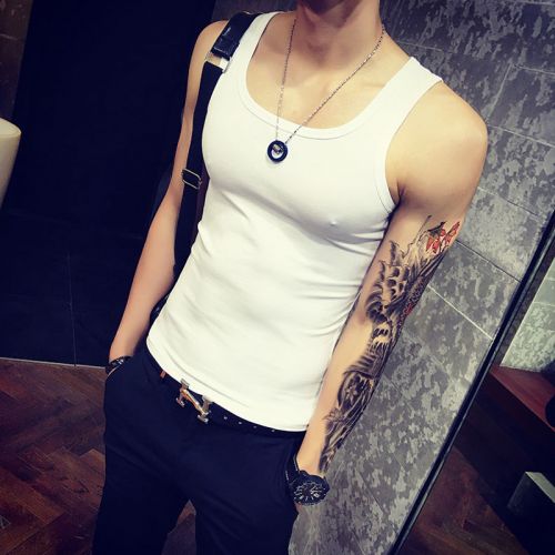 Débardeur homme maillot de corps ABIGAICI coton, des fibres polyester à pour été - Ref 1588014