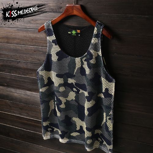 Débardeur homme maillot de corps KISS-ME-PEOPLE en polyester pour été - Ref 1588197