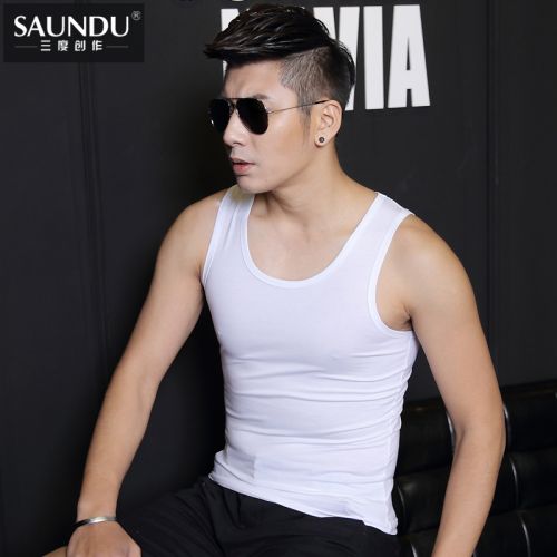 Débardeur homme maillot de corps SAUNDU fibre Modal modale coton élastique polyuréthane spandex pour été - Ref 1588222
