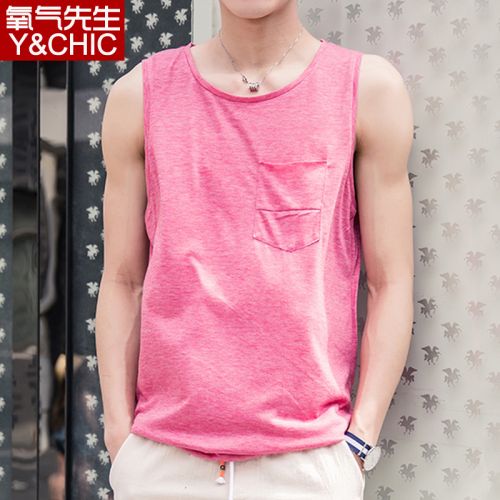 Débardeur homme maillot de corps YCHIC fibre polyester fibres viscose rayonne polyuréthane élastique spandex pour été - Ref 1588230
