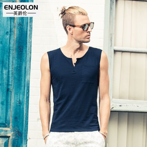 Débardeur homme maillot de corps ENJEOLON Coton, fibre élastique polyuréthane spandex pour été - Ref 1588238