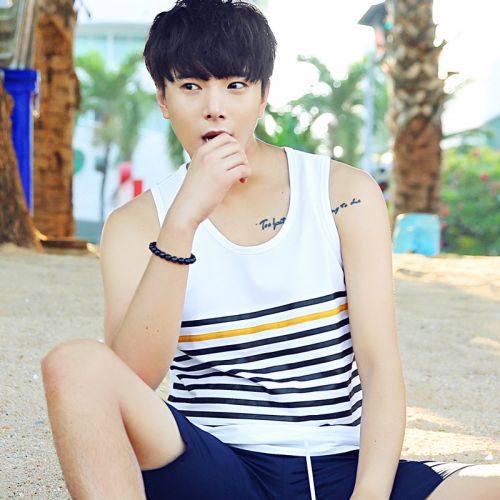 Débardeur homme maillot de corps Coton fibre élastique polyuréthane spandex pour été - Ref 1588821