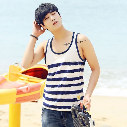 Débardeur homme maillot de corps Coton fibre élastique polyuréthane spandex pour été - Ref 1588822