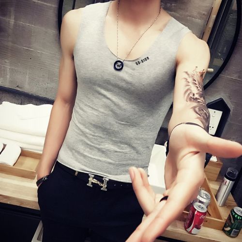 Débardeur homme maillot de corps Coton fibre élastique polyuréthane spandex pour été - Ref 1588853