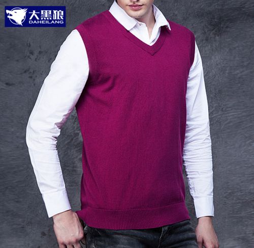 Débardeur homme Woolen gilet DAHEILANG en coton pour automne - Ref 1588906