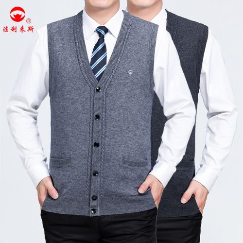 Débardeur homme Woolen gilet en cachemire pour automne - Ref 1592845