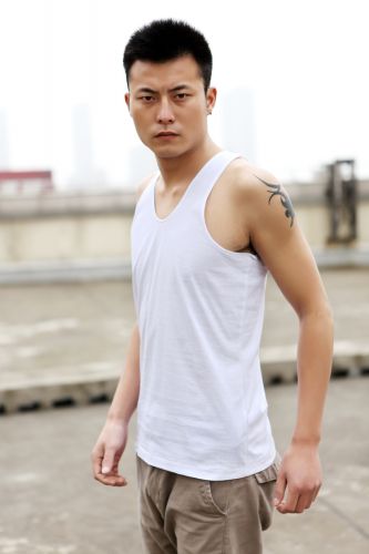 Débardeur homme maillot de corps THREEGUN en coton pour été - Ref 1596208