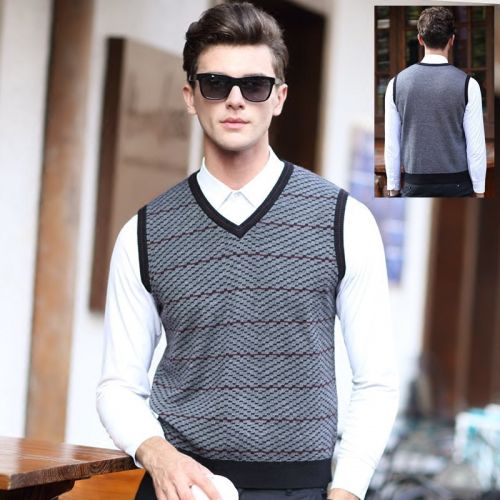 Débardeur homme Woolen gilet en polyester pour automne - Ref 1596269