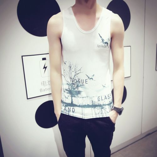 Débardeur homme maillot de corps polyester fibre élastique polyuréthane spandex pour été - Ref 1596387