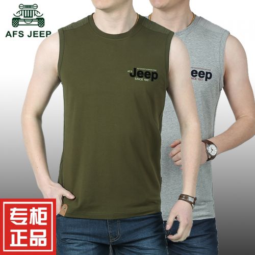 Débardeur homme maillot de corps AFS JEEP en coton pour été - Ref 1596396