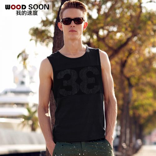 Débardeur homme maillot de corps WOOD SOON en coton pour été - Ref 1597120