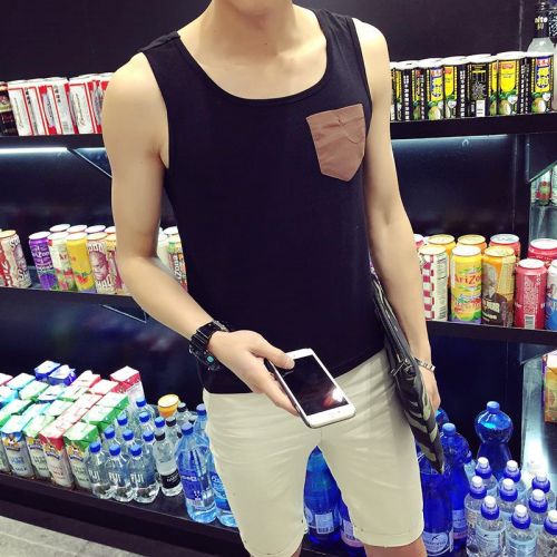 Débardeur homme maillot de corps Coton fibre élastique polyuréthane spandex pour été - Ref 1597205