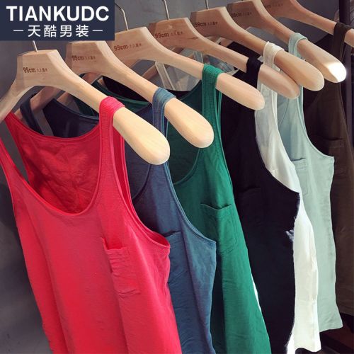 Débardeur homme maillot de corps TIANKU DC coton, des fibres polyester à pour été - Ref 1597506