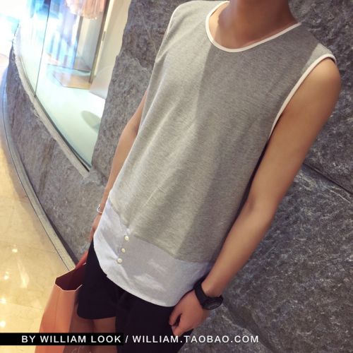 Débardeur homme maillot de corps WILLIAM LOOK en coton pour été - Ref 1597513