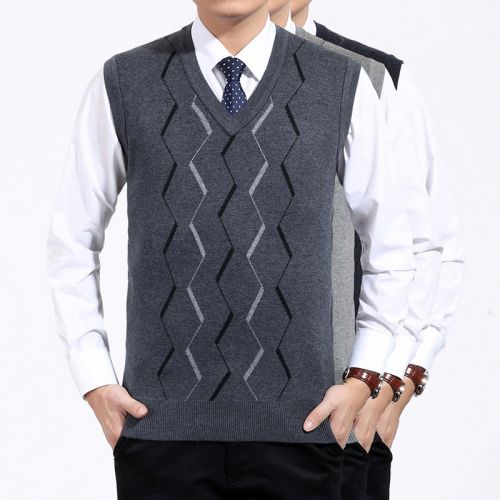 Débardeur homme Woolen gilet en laine pour automne - Ref 1597522