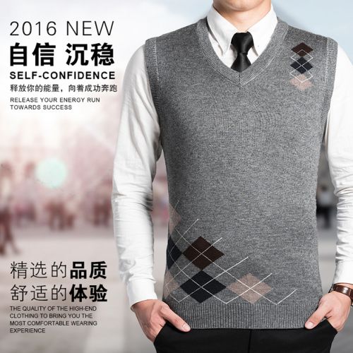 Débardeur homme Woolen gilet en laine pour automne - Ref 1597523