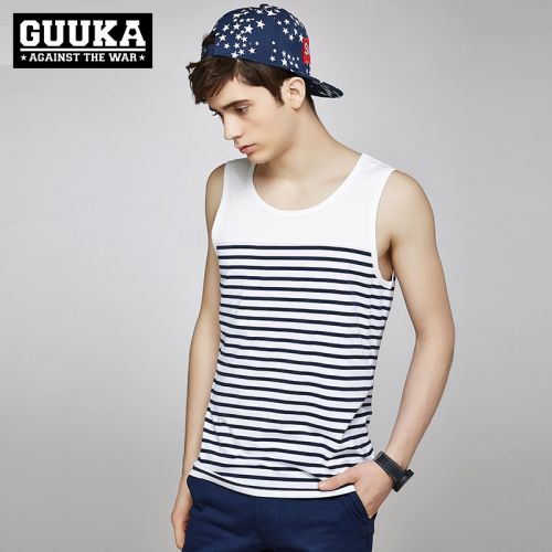 Débardeur homme maillot de corps GUUKA en coton ammoniac pour été - Ref 1597620