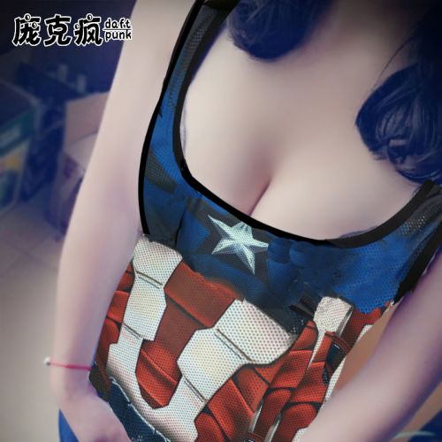 Débardeur homme maillot de corps DAFT PUNK en CVC pour été - Ref 1597786