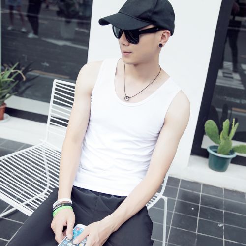 Débardeur homme maillot de corps ARBAOJI Polyester fibre élastique polyuréthane spandex pour été - Ref 1597844