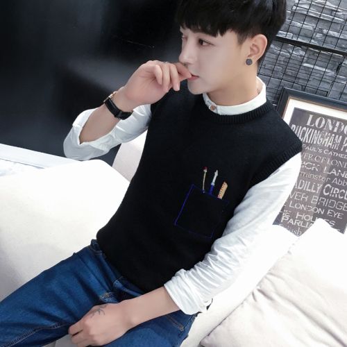 Débardeur homme Woolen gilet ARBAOJI les fibres de viscose rayonne polyester, des polyamide nylon pour automne - Ref 1597851