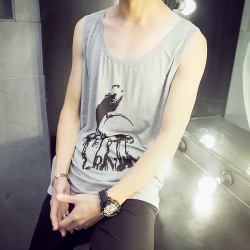 Débardeur homme maillot de corps ARBAOJI Polyester coton polyuréthane élastique fibre spandex pour été - Ref 1597853