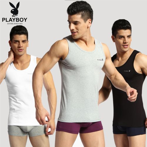 Débardeur homme maillot de corps PLAYBOY en coton pour été - Ref 1597888